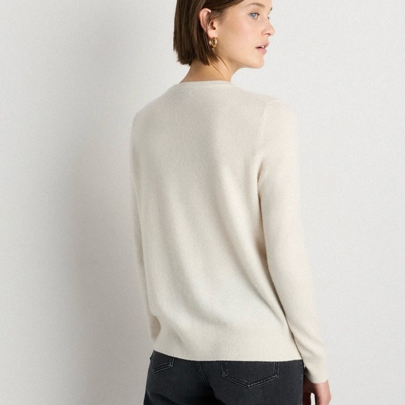 Quince 100% Mongolian Cashmere Cardigan in Ivory Size Small 046 - Picture 5 of 6